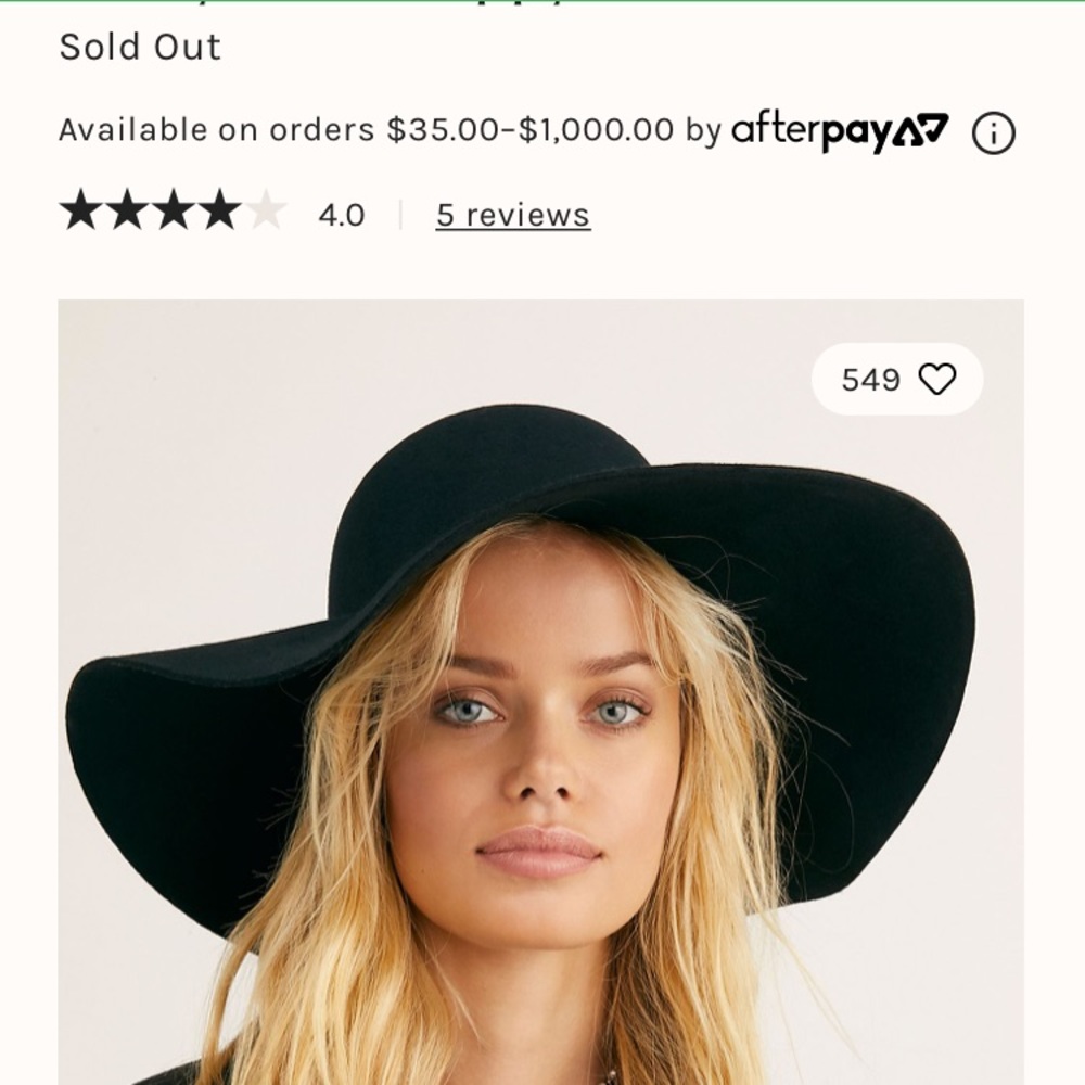 Free People Floppy Brim Felt Hat Wool